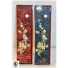 Image 1 : FLAT OF 2 WOOD FLORAL DECORATIVE INCENSE CASE