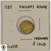 Image 1 : 1585 OLD SILVER HUNGARY MADONNA & CHILD DENAR