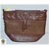 Image 1 : BROWN LEATHERETTE STUDDED CROSS BODY PURSE