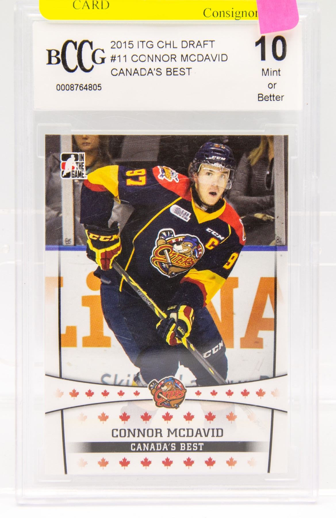 CONNOR MCDAVID PRE ROOKIE CARD GRADED BCCG 10