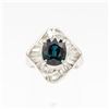 Image 1 : 14K WHITE GOLD NATURAL 3.36CTS SAPPHIRE RING SZ 4