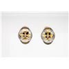 Image 1 : DIAMOND EARRINGS 18K YELLOW GOLD .925 STERLING