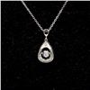 Image 1 : NEW .925 STERLING SILVER FLOATING STONE PENDANT ON