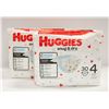 Image 1 : 2 NEW HUGGIES SNUG & DRY SIZE 4 - 30PCS - 60 TOTAL