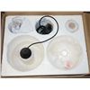 Image 1 : 2 GLOBE PENDANT LIGHTS BLACK WITH CLEAR GLASS