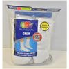 Image 1 : WHITE CREW SOCKS, SIZE 12-16, 6 PACK