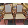 Image 1 : 2 SOLID WOOD VINYL WIPE DOWN CHAIRS