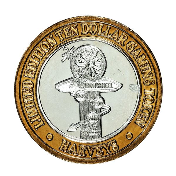 .999 Fine Silver Harvey's Lake Tahoe, Nevada $10 Limited Edition Gaming Token