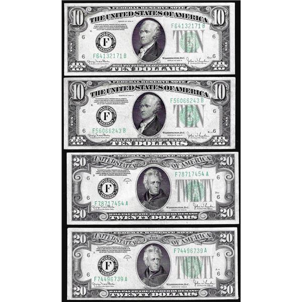 Lot of 1934D $10 & $20 Federal Reserve Notes Atlanta