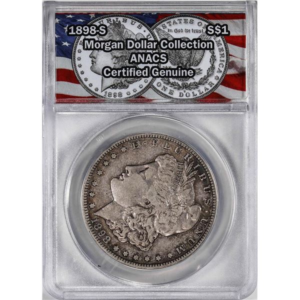 1898-S $1 Morgan Silver Dollar Coin ANACS Genuine