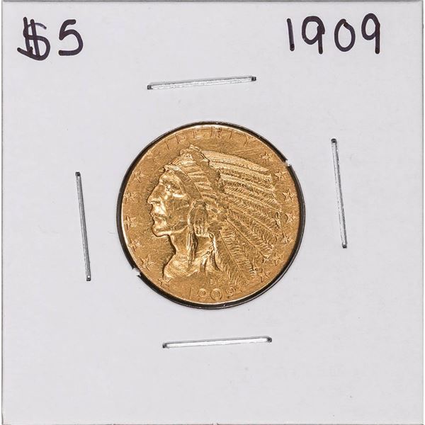 1909 $5 Indian Head Half Eagle Gold Coin