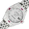 Image 2 : Rolex Ladies Stainless Steel Silver Diamond & Ruby Datejust Wristwatch