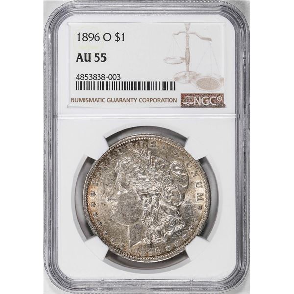1896-O $1 Morgan Silver Dollar Coin NGC AU55