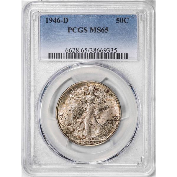 1946-D Walking Liberty Half Dollar Coin PCGS MS65