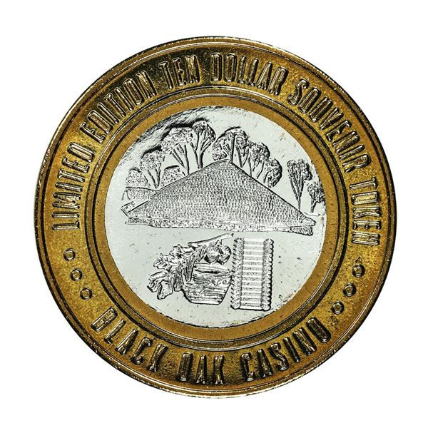 .999 Silver Black Oak Casino $10 Casino Limited Edition Gaming Token