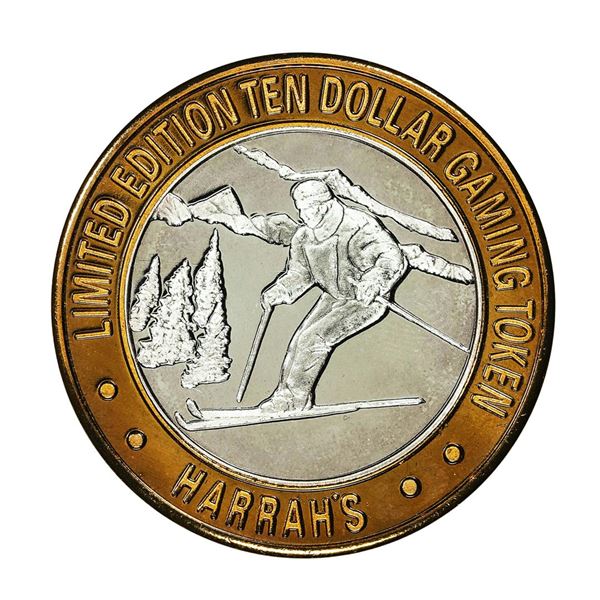 .999 Silver Harrahs Reno, Nevada $10 Casino Limited Edition Gaming Token