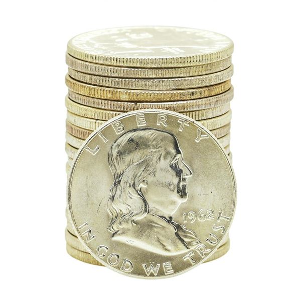 Roll of (20) Brilliant Uncirculated 1962-D Franklin Half Dollar Coins