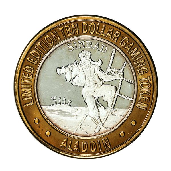 .999 Silver Aladdin Resort Casino Las Vegas $10 Casino Limited Edition Gaming Token