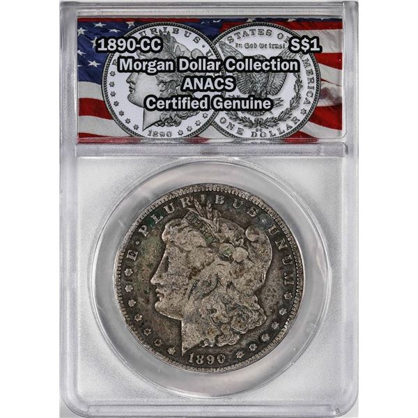 1890-CC $1 Morgan Silver Dollar Coin ANACS Genuine