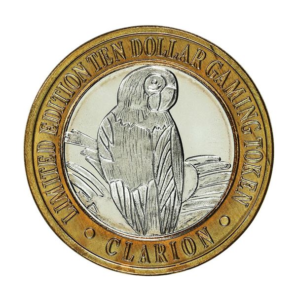 .999 Silver Clarion Hotel & Casino Reno, Nevada $10 Limited Edition Gaming Token