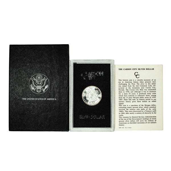 1883-CC $1 Morgan Silver Dollar Coin GSA Hoard Uncirculated w/Box and COA