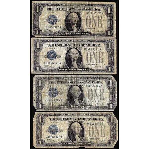 Lot of (4) 1928/1928A $1 Funnyback Silver Certificate Notes