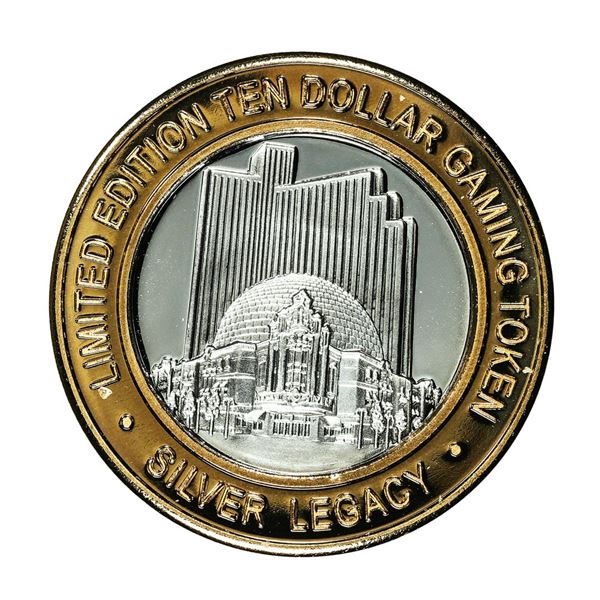 .999 Fine Silver Silver Legacy Reno, Nevada $10 Limited Edition Gaming Token