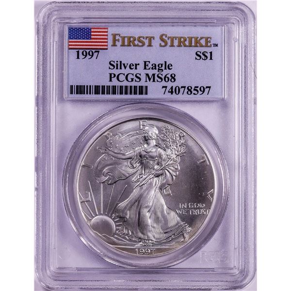 1997 $1 American Silver Eagle Coin PCGS MS68 First Strike