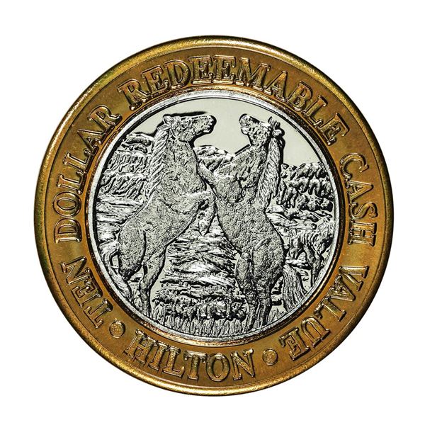 .999 Silver Reno Hilton Nevada $10 Casino Limited Edition Gaming Token