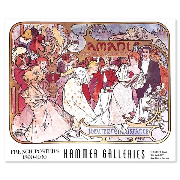 Alphonse Mucha "Theatre De La Renaissance" Poster Lithograph On Paper