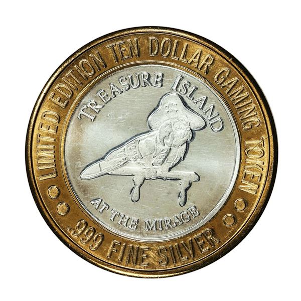 .999 Silver Treasure Island Las Vegas, Nevada $10 Casino Limited Edition Gaming Token