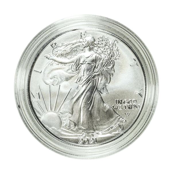 2021-W Type 2 $1 Burnished American Silver Eagle Coin