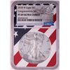 Image 1 : 2018-W $1 Proof American Silver Eagle Coin NGC PF69 Ultra Cameo Congratulations Flag