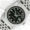 Rolex Men's Stainless Steel Black Diamond Datejust Wristwatch