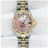 Image 3 : Rolex Ladies Two Tone Pink Mother of Pearl Diamond Pyramid Datejust Wristwatch