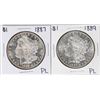 Lot of 1887 & 1889 $1 Morgan Silver Dollar Coins Proof Like