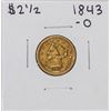 Image 1 : 1843-O $2 1/2 Liberty Head Quarter Eagle Gold Coin