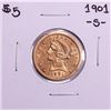 1901-S $5 Liberty Head Half Eagle Gold Coin