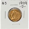 1909-D $5 Indian Head Half Eagle Gold Coin