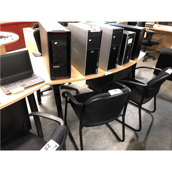 MAPLE 66"W BOW FRONT COMPUTER TABLE