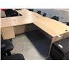 Image 2 : MAPLE BOW FRONT 6'X7.5' L SHAPE EXECUTIVE DESK (LEFT HAND)