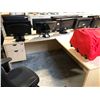 Image 2 : MAPLE BOW FRONT 6'X7.5' L SHAPE EXECUTIVE DESK (RIGHT HAND)