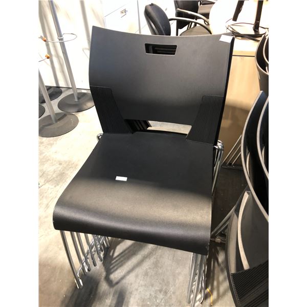 BLACK PLASTIC STACKING SIDE CHAIR (STYLE 1)