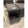 Image 2 : BLACK MOBILE 2 DRAWER CUSHION TOP PEDESTAL