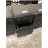 Image 2 : BLACK MOBILE 2 DRAWER CUSHION TOP PEDESTAL
