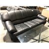 Image 2 : BLACK LEATHER 80"W 3 SEAT SOFA