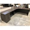 Image 2 : DARK WOOD 6' X 8' CORNER COMPUTER DESK - LEFT HAND