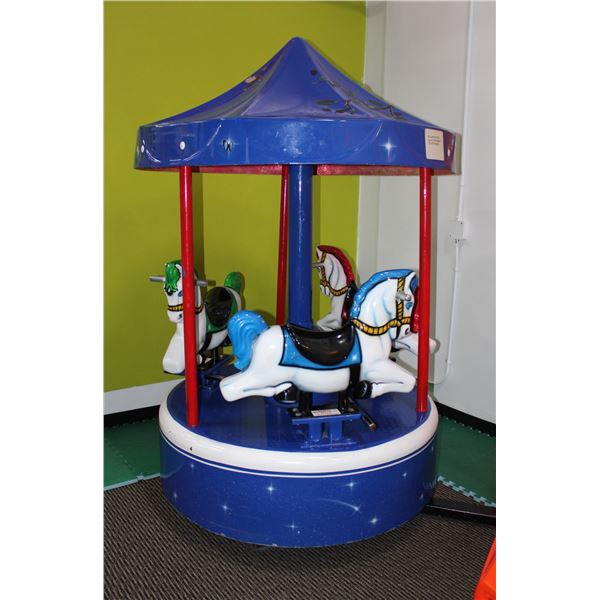 COIN OPERATED 3 PERSON CAROUSEL 45" X 80"