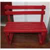 Image 1 : CHILD SIZED RED BENCH 30 X 15 X 28"