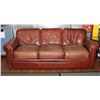Image 1 : BROWN LEATHER COUCH 87" X 36" X 35"